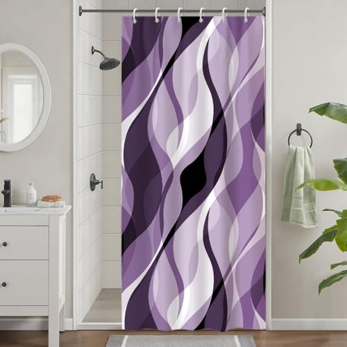 Uiiooazy Duschvorhang Lila Violett, Duschvorhang Schmal 90x180cm Anti Schimmel Gradient Grau Gestreift Gemustert Duschvorhänge Kurz Stoff Waschbar Wasserdicht Bad Vorhang mit 12 Haken für Badezimmer Uiiooazy Duschvorhang Lila Violett, Duschvorhang Schmal 90x180cm Anti Schimmel Gradient Grau Gestreift Gemustert Duschvorhänge Kurz Stoff Waschbar Wasserdicht Bad Vorhang mit 12 Haken für Badezimmer von Uiiooazy