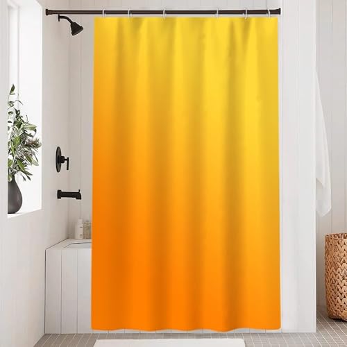 Uiiooazy Duschvorhang Orange, Duschvorhang Gradient Gelb Terracotta Herbst Yellow Duschvorhänge Anti Schimmel Wasserdicht Polyester Stoff Waschbar Bad Vorhang mit Haken für Badezimmer 120x180cm von Uiiooazy