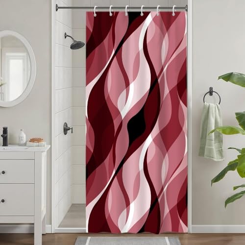 Uiiooazy Duschvorhang Rot, Duschvorhang Schmal 90x180cm Anti Schimmel Burgunder Gestreift Gradient Streifen Duschvorhänge Stoff Waschbar Wasserdicht Polyester Bad Vorhang mit 6 Haken für Badezimmer Uiiooazy Duschvorhang Rot, Duschvorhang Schmal 90x180cm Anti Schimmel Burgunder Gestreift Gradient Streifen Duschvorhänge Stoff Waschbar Wasserdicht Polyester Bad Vorhang mit 6 Haken für Badezimmer von Uiiooazy