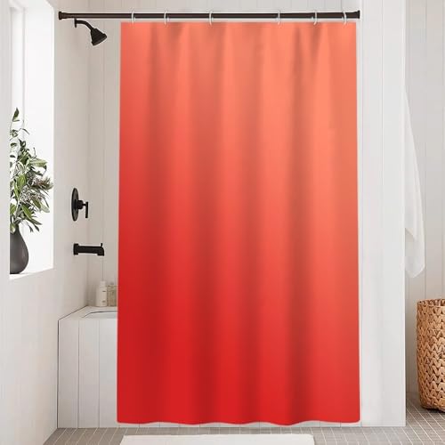 Uiiooazy Duschvorhang Rot, Duschvorhang Gradient Dunkelrot bis Hellrot Duschvorhänge Wasserdicht Polyester Stoff Waschbar Blickdicht Bad Vorhang mit Duschvorhängringen für Badezimmer 120x200cm von Uiiooazy