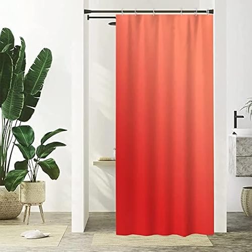 Uiiooazy Duschvorhang Rot, Duschvorhang Gradient Dunkelrot bis Hellrot Duschvorhänge Wasserdicht Polyester Stoff Waschbar Blickdicht Bad Vorhang mit Duschvorhängringen für Badezimmer 90x180cm von Uiiooazy