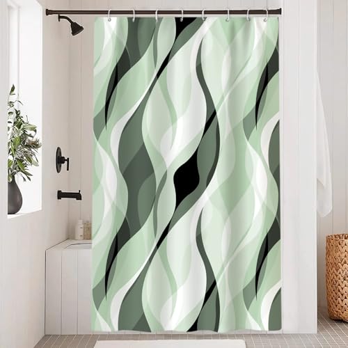 Uiiooazy Duschvorhang Grün, Duschvorhang 120x200cm Anti Schimmel Salbeigrün Gradient Streifen Linien Gemustert Duschvorhäng Stoff Waschbar Wasserdicht Polyester Bad Vorhang mit 8 Haken für Badezimmer Uiiooazy Duschvorhang Grün, Duschvorhang 120x200cm Anti Schimmel Salbeigrün Gradient Streifen Linien Gemustert Duschvorhäng Stoff Waschbar Wasserdicht Polyester Bad Vorhang mit 8 Haken für Badezimmer von Uiiooazy