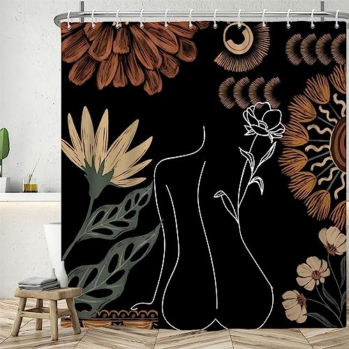Uiiooazy Duschvorhang Schwarz, Duschvorhang 180x240cm Abstrakt Blumen Boho Style Grüne Blätter Duschvorhänge Anti Schimmel Stoff Waschbar Wasserdicht Polyester Bad Vorhang mit 12 Haken für Badezimmer Uiiooazy Duschvorhang Schwarz, Duschvorhang 180x240cm Abstrakt Blumen Boho Style Grüne Blätter Duschvorhänge Anti Schimmel Stoff Waschbar Wasserdicht Polyester Bad Vorhang mit 12 Haken für Badezimmer von Uiiooazy