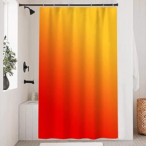 Uiiooazy Duschvorhang Terracotta, Duschvorhang Gradient Orange Yellow Herbst Duschvorhäng Anti Schimmel Wasserdicht Polyester Stoff Waschbar Blickdicht Bad Vorhang mit Haken für Badewanne 120x180cm von Uiiooazy