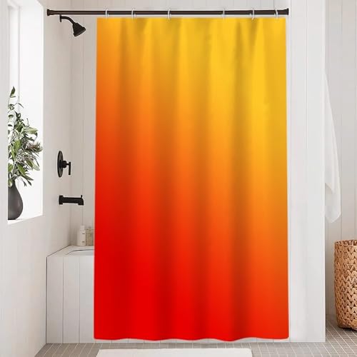 Uiiooazy Duschvorhang Terracotta, Duschvorhang Gradient Orange Yellow Herbst Duschvorhäng Anti Schimmel Wasserdicht Polyester Stoff Waschbar Blickdicht Bad Vorhang mit Haken für Badewanne 120x200cm von Uiiooazy