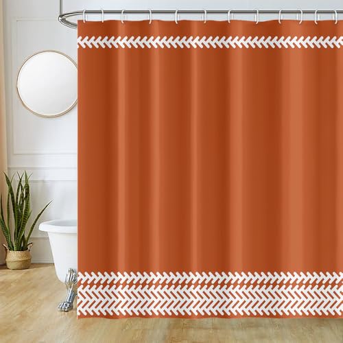 Uiiooazy Duschvorhang Terracotta, Duschvorhang Orange Weiß Boho Geometrisches Muster Duschvorhänge Anti Schimmel Wasserdicht Polyester Stoff Waschbar Blickdicht Bad Vorhang mit 12 Haken 180Bx180Hcm Uiiooazy Duschvorhang Terracotta, Duschvorhang Orange Weiß Boho Geometrisches Muster Duschvorhänge Anti Schimmel Wasserdicht Polyester Stoff Waschbar Blickdicht Bad Vorhang mit 12 Haken 180Bx180Hcm von Uiiooazy