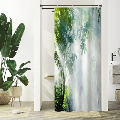Uiiooazy Duschvorhang Wald, Duschvorhang Grün Blätter Natur Landschaft Duschvorhäng Anti Schimmel Wasserabweisend Polyester Stoff Waschbar Blickdicht Bad Vorhang mit 6 Haken für Badewanne 90Bx180Hcm Uiiooazy Duschvorhang Wald, Duschvorhang Grün Blätter Natur Landschaft Duschvorhäng Anti Schimmel Wasserabweisend Polyester Stoff Waschbar Blickdicht Bad Vorhang mit 6 Haken für Badewanne 90Bx180Hcm von Uiiooazy