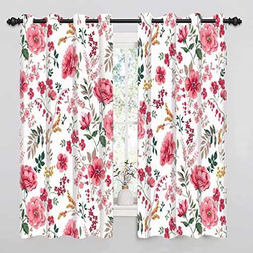 Uiiooazy Gardinen Blumen Rosa, Vorhänge Blumenmuster Vintage Gardinenschals mit Ösen Thermogardinen Verdunklungsvorhänge für Wohnzimmer Schlafzimmer Kinderzimmer Fenster Balkon, 2er Set, 140Bx175Hcm Uiiooazy Gardinen Blumen Rosa, Vorhänge Blumenmuster Vintage Gardinenschals mit Ösen Thermogardinen Verdunklungsvorhänge für Wohnzimmer Schlafzimmer Kinderzimmer Fenster Balkon, 2er Set, 140Bx175Hcm von Uiiooazy