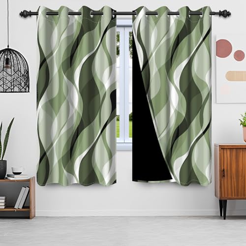 Uiiooazy Gardinen Grün, Vorhang Abstrakt Geometrisches Muster Linien Streifen Thermogardinen Blickdicht mit Ösen Polyester Verdunklungsvorhänge für Wohnzimmer Schlazimmer Fenster, 2er Set, 135x160cm Uiiooazy Gardinen Grün, Vorhang Abstrakt Geometrisches Muster Linien Streifen Thermogardinen Blickdicht mit Ösen Polyester Verdunklungsvorhänge für Wohnzimmer Schlazimmer Fenster, 2er Set, 135x160cm von Uiiooazy