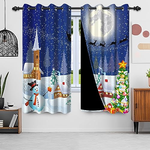 Uiiooazy Gardinen Weihnachten, Vorhänge Schneemann Grün Weihnachtsbaum Thermovorhang Blickdicht Vorhang Verdunkelungsvorhänge mit Ösen für Schlafzimmer Wohnzimmer Kinderzimmer, 2er Set, 140Bx225Hcm Uiiooazy Gardinen Weihnachten, Vorhänge Schneemann Grün Weihnachtsbaum Thermovorhang Blickdicht Vorhang Verdunkelungsvorhänge mit Ösen für Schlafzimmer Wohnzimmer Kinderzimmer, 2er Set, 140Bx225Hcm von Uiiooazy