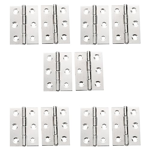 Uikdjgu 10 Stueck Edelstahl 4.4 x 3.1 cm Kabinett Tuerscharniere Hardware von Uikdjgu
