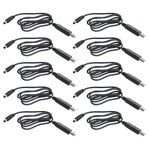 Uikdjgu 10X USB DC 5 V Zu DC 12 V 2,1mm x 5,5mm Konverter DC Stecker Jack Power Kabel Stecker, 1 Mt (5 V Zu DC 12V) von Uikdjgu