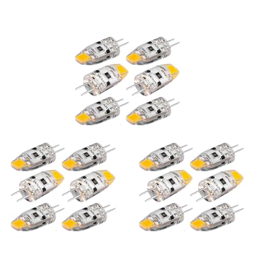 Uikdjgu 18 STÜCKE G4 LED Birne 12V DC Dimmbare COB LED G4 Birne 1.5W 360 Abstrahlwinkel Ersetzt 15W Halogenlampe (Warmweiß) von Uikdjgu