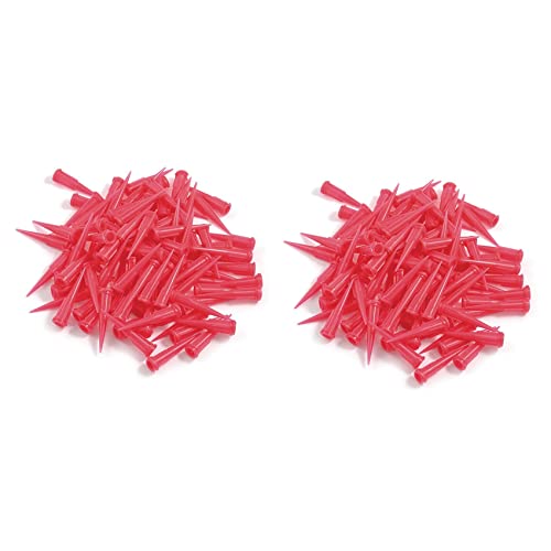 Uikdjgu 200 Stueck Kunststoff Pinhead Klebstoff Injektionsnadel, 25 Gauge, 0.26 mm Groesse Oeffnung - Rot Uikdjgu 200 Stueck Kunststoff Pinhead Klebstoff Injektionsnadel, 25 Gauge, 0.26 mm Groesse Oeffnung - Rot von Uikdjgu