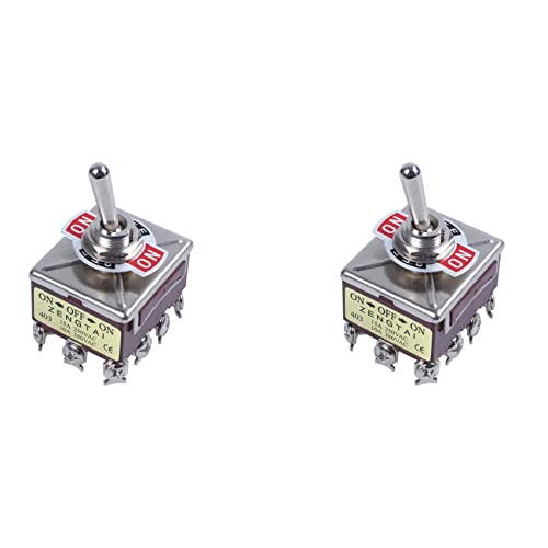 Uikdjgu 2X AC 380V 10A ON/OFF/ON 3 Positionen 12 Pin Verriegelnder Kippschalter 4PDT von Uikdjgu