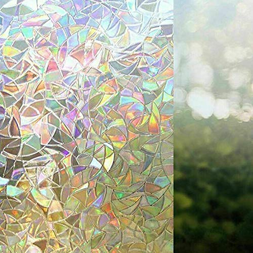 Uikdjgu 3D Folie Regen Bogen Reflektierend Dekorativ Daten Schutz Statisch Haftet Glas Aufkleber von Uikdjgu