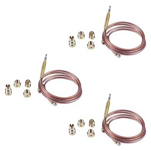 Uikdjgu 3Stck 900mm Gas Herd Universal Thermoelement Kit M6X0.75 mit Verschütteten Muttern (15) Thermoelement von Uikdjgu