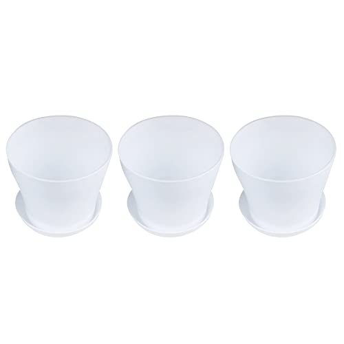 Uikdjgu 3X Plastic Blumentopf Pflanzgefäß Mit Untertassenablage Rund Hochglanz Home Garden Decor, Oberkaliber -, 14Cm Uikdjgu 3X Plastic Blumentopf Pflanzgefäß Mit Untertassenablage Rund Hochglanz Home Garden Decor, Oberkaliber -, 14Cm von Uikdjgu