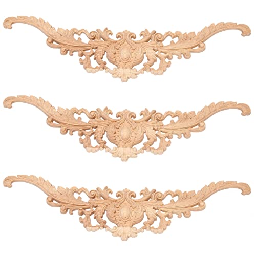 Uikdjgu 3X Vintage Pflanze Geschnitzt Ecke Applique Schmücken Rahmen Kabinett Kamin Tür Möbel Dekorative Figuren von Uikdjgu