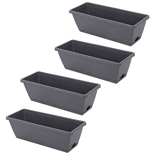 Uikdjgu 4 Packungen Selbst BewäSsernde Pflanz GefäßE Rechteckiger Blumen Topf, Dekorativer Blumen Topf/Box für Alle Pflanzen von Uikdjgu