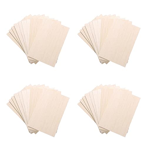 Uikdjgu 40 Pack Unbehandelte Holzplatten, Dünne Brettschichtholzplatten für Häuser, Flugzeuge, Schiffe, Boote, Kunsthandwerk und DIY-Dekorationen von Uikdjgu