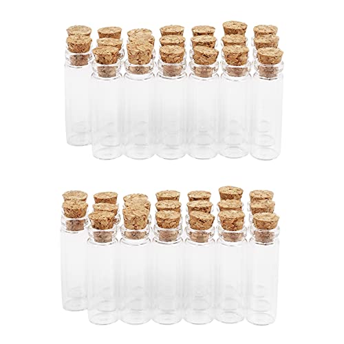 Uikdjgu 40 Stuecke 11X32Mm Tiny Mini Leere Klare Kork Glas Flaschen Vials 2Ml von Uikdjgu