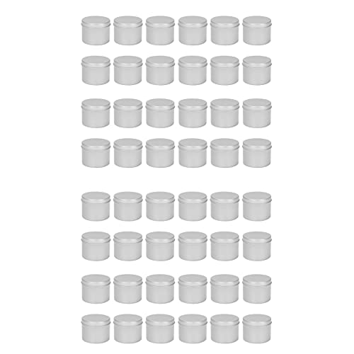 Uikdjgu 48 Pack Runde Metall Dosen Box Kerzen Dose Schwarzes Aluminium Glas Lagerung von Uikdjgu