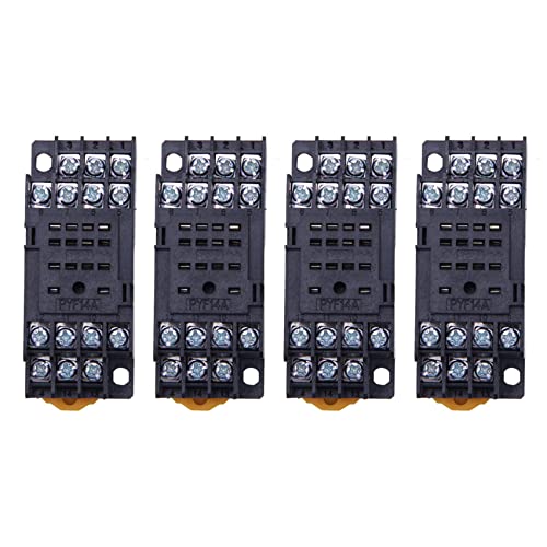 Uikdjgu 4X PYF14A DIN Schiene Power Relais Sockel Basis 14 Pin fuer MY4NJ HH54P MY4 von Uikdjgu