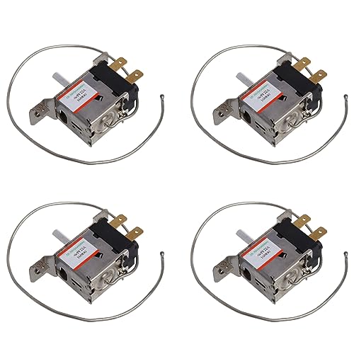 Uikdjgu 4X WPF22A 2 Pin Kuehlschrank Kuehlung Thermostat mit 30cm Metallschnur von Uikdjgu