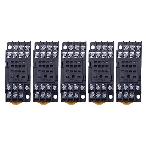 Uikdjgu 5X PYF14A DIN Schiene Power Relais Sockel Basis 14 Pin fuer MY4NJ HH54P MY4 von Uikdjgu