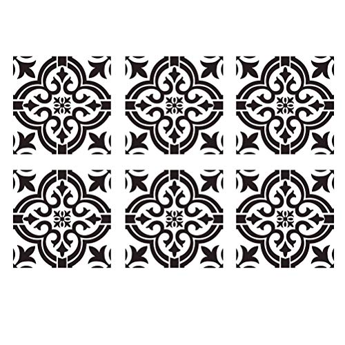 Uikdjgu 6 StüCk DIY Malerei 30X30Cm Vintage Blumen Muster Schablonen Vorlage für Fliesen Wand Boden MöBel Malerei Dekorativ von Uikdjgu
