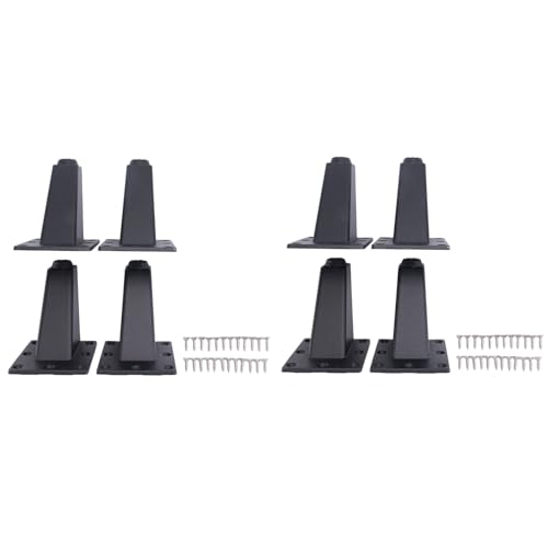 Uikdjgu 8 Stücke 8 cm Verstellbare Metall MöBel Bein Tisch Platten Schränke Aus Aluminium Legierung Füße Schlaf Sofa TV Schrank Beine - Schwarz von Uikdjgu