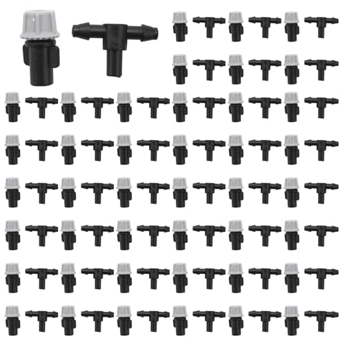 Uikdjgu 800 Stück(400 Paar) Garten Bewässerung Kit Einstellbare Zerstäubung Dripper Zerstäubung Verbindung T-Stück Wasser Bewässerung Tropfbewässerung Kit von Uikdjgu