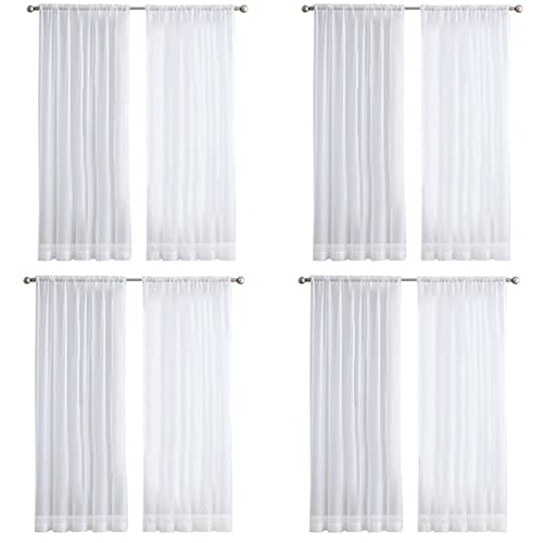 Uikdjgu 8Pcs Super Soft Great Hand Feeling Weiße TüLl VorhäNge für Die Dekoration des Wohnzimmers Schleier Chiffon von Uikdjgu