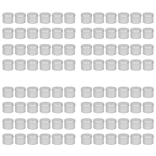 Uikdjgu 96 Pack Runde Metall Dosen Box Kerzen Dose Schwarzes Aluminium Glas Lagerung Leerer Topf Einfache Dosen Creme Kosmetik Behälter von Uikdjgu