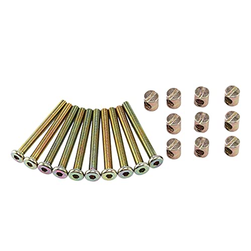 Uikdjgu Innen sechs kant schraube mit Innen sechs kant schraube mit Gewinde M 6 x 55MM Innen sechs kant mutter mit Kreuzschlitz mit Schlitzmutter Moebel fuer Betten Kinderstuehle von Uikdjgu
