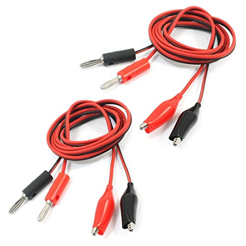 Uinfhyknd Multimeter 2 Stueck Krokodilklemme Bananenstecker Multimeter Messleitungen Schwarz Rot 1m von Uinfhyknd