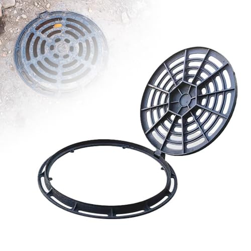 Runde Abflussabdeckung, Außenschachtabdeckung, Auffangbecken-Gitterabdeckung aus duktilem Eisen mit rutschfestem Bodendesign für Einfahrten, Gehwege, Innenhöfe und Gärten Runde Abflussabdeckung, Außenschachtabdeckung, Auffangbecken-Gitterabdeckung aus duktilem Eisen mit rutschfestem Bodendesign für Einfahrten, Gehwege, Innenhöfe und Gärten von UioQrintan