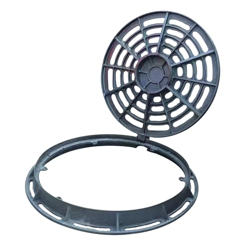 Runde Grabenabdeckung und Rahmen, Außenablaufabdeckung, Außenablaufgitter, rutschfestes Design, Tragfähigkeit 5 Tonnen, für Fußgängerüberwege, Gemeinden, Parks von UioQrintan