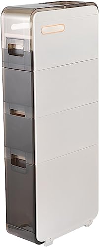 UioQrintan Badezimmer-Aufbewahrungsschrank mit 4 Ebenen und stapelbaren Schubladen. Schmaler Roll-Organizer für Toilettenpapier. Große Kapazitätseinheit für kleine Räume UioQrintan Badezimmer-Aufbewahrungsschrank mit 4 Ebenen und stapelbaren Schubladen. Schmaler Roll-Organizer für Toilettenpapier. Große Kapazitätseinheit für kleine Räume von UioQrintan