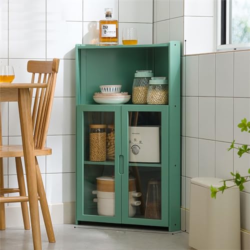 UioQrintan Hoher Eckschrank aus Bambus, freistehendes Design, multifunktionale Küchenaufbewahrung UioQrintan Hoher Eckschrank aus Bambus, freistehendes Design, multifunktionale Küchenaufbewahrung von UioQrintan