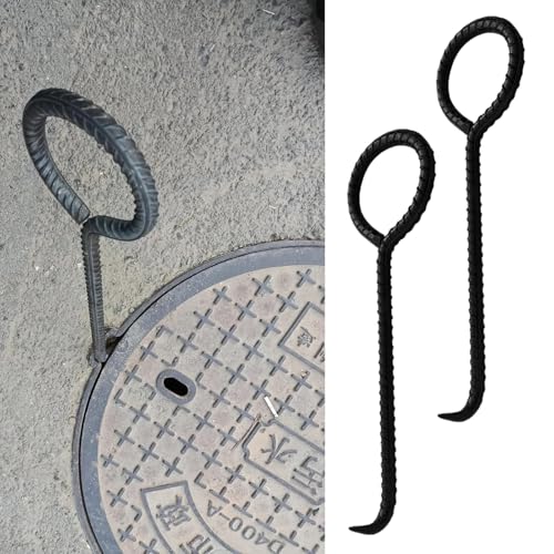 UioQrintan Schacht-Hebeschlüssel, robuste Universal-Zughaken aus Metall für Abflusssieb und Brunnendeckel, Inline-Griff, 1er-, 2er-, 3er-Pack UioQrintan Schacht-Hebeschlüssel, robuste Universal-Zughaken aus Metall für Abflusssieb und Brunnendeckel, Inline-Griff, 1er-, 2er-, 3er-Pack von UioQrintan