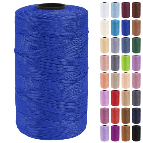 Uiopa Makramee Garn 3mm x 200m Polypropylen Flache Macrame Cord Makramee Band Makramee Schnur Farbig für Häkeln, Stricken, Dekoration, DIY Handwerk von Uiopa