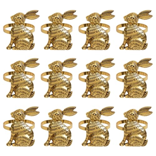 12pcs Gold Oder Silbermetallkaninchen Serviettenhalter Für Osterdinnerparty Und Frühlingstisch Dekore von Uitndvyte
