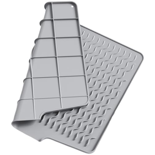 Abtropfmatte aus lebensmittelechtem Silikon, wasserdicht, hitzebeständig, für Utensilien, Abtropfgestell, Arbeitsplatten, Organizer, modernes Silikon-Abtropfpad Abtropfmatte aus lebensmittelechtem Silikon, wasserdicht, hitzebeständig, für Utensilien, Abtropfgestell, Arbeitsplatten, Organizer, modernes Silikon-Abtropfpad von Uitndvyte