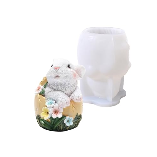 Home Dekoration Silikonform Kaninchen Figurer Osterschmuck Schimmelpraktikum Praktische Gipsschimmelschmuckzubehör Herstellen von Uitndvyte