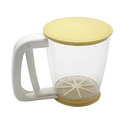 Kunststoff Mehlsieb Waschbar Mehlsieb Tasse Mehlsieb Pulver Mesh Sieb Backzubehör Ergonomischer Griff von Uitndvyte