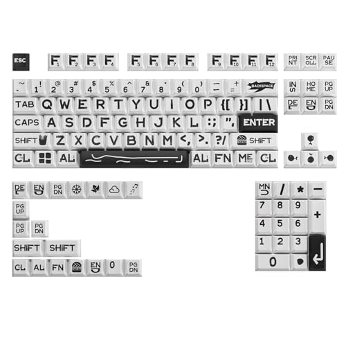 Lange Tasten mit Hitze aus schwarzer Schrift sublimiert für das Büro Lange Tasten mit Hitze aus schwarzer Schrift sublimiert für das Büro von Uitndvyte