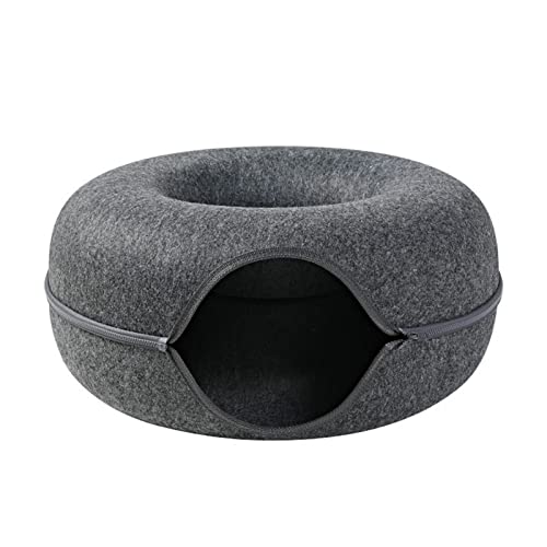 Tunnelbett mit Reißverschluss, abnehmbares Spielrohr, Spielzeug mit Guckloch, weicher Filz für Kätzchen, kleine Haustiere, Winter-Haustierbett Tunnelbett mit Reißverschluss, abnehmbares Spielrohr, Spielzeug mit Guckloch, weicher Filz für Kätzchen, kleine Haustiere, Winter-Haustierbett von Uitndvyte