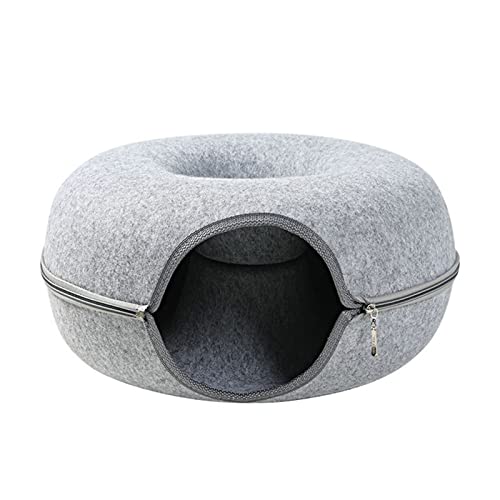 Tunnelbett mit Reißverschluss, abnehmbares Spielrohr, Spielzeug mit Guckloch, weicher Filz für Kätzchen, kleine Haustiere, Winter-Haustierbett Tunnelbett mit Reißverschluss, abnehmbares Spielrohr, Spielzeug mit Guckloch, weicher Filz für Kätzchen, kleine Haustiere, Winter-Haustierbett von Uitndvyte